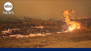 Wildfire emergency in Texas panhandle fueled by wind [upl. by Akira]