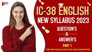 IC38 ENGLISH NEW SYLLABUS 2023 PART 1  QUESTIONS amp ANSWERS ic38 irda irdaexam lifeinsurance [upl. by Hoisch]