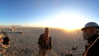 Biking up to The Man to meet Backtalk at Burning Man 2024 [upl. by Yrehcaz483]