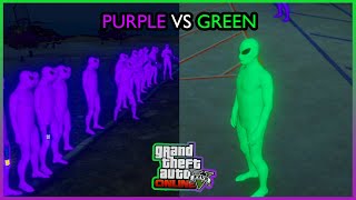 Alien GANG GREEN VS PURPLE GTA 5 ONLINE [upl. by Otrebilif]