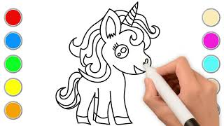 DESSINER UNE LICORNE  vidéo éducative amp Planète coloriage [upl. by Akenahs]