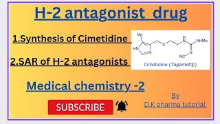 SAR of H2 antagonist  synthesis of Cimetidine  Medicinal chemistry 2  unit1 [upl. by Nitsirc]