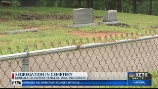 Mineola cemetery becomes symbol of unity as racial dividing fence is taken down [upl. by Ethe]