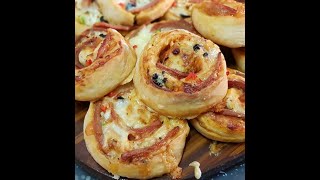 PIZZA PINWHEELS WHITOUT OVEN RECIPE IN URDU HINDI by FATIMA KITCHEN ✔✔ [upl. by Llirred843]