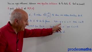 Seconde  Equation cartésienne  Exercices [upl. by Callista]