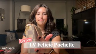 Review Louis Vuitton Felicie Pochette  What It Looks Like  What Fits Inside  Try On [upl. by Airt362]