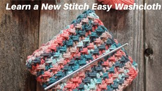 Make Easy Washcloth Crunch Stitch Crochet Pattern Easy Left Handed Matching Potholder Cotton [upl. by Scholem]