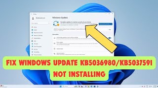 fix windows update kb5036980kb5037591 not installing [upl. by Rabush]