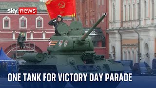 Russia Victory Day parade Only one tank on display [upl. by Drandell]