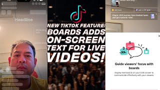 NEW TikTok Feature Boards Adds OnScreen Text for Live Videos [upl. by Punak]