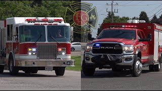 North Dumfries Fire  Pumper 71 Rescue 75 amp Tanker 72 Responding [upl. by Enylhsa]