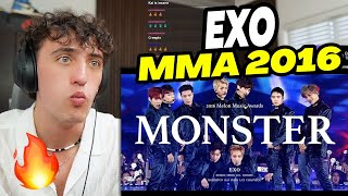 South African Reacts To EXO MONSTER MMA 2016 [upl. by Eetnuahs]