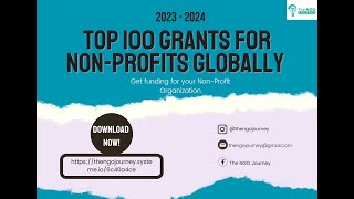 Top 100 Grants for NonProfits Globally  2023  2024 [upl. by Tung]