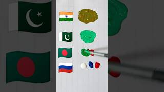 India❤️ pakistan❤️Bangladesh❤️Russia country flag Independence day drawing l shortsvideo [upl. by Walter]