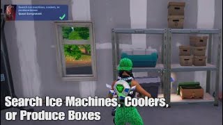 Search Ice Machines Coolers or Produce Boxes  Fortnite The First Galactic Empire Quest [upl. by Nojed]