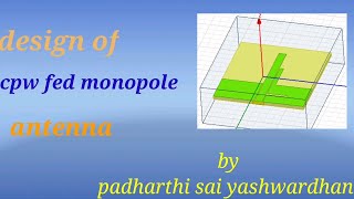 design of cpw fed planar monopole antenna with broadband circular polarization [upl. by Ahsilet851]