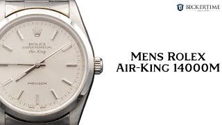 Mens Rolex Stainless Steel AirKing Silver Dial Oyster Band 14000M Watch [upl. by Aicelef]