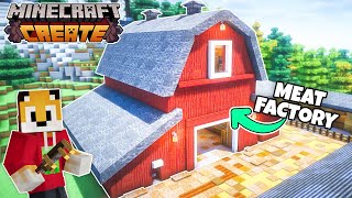 I built an AUTOMATIC MEAT FARM in Minecraft Create Mod [upl. by Bunni]