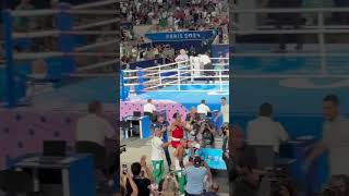 Algerian boxer Imane Khelif celebrates gold medal win in Paris [upl. by Enasus]