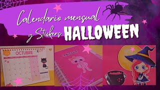 Calendario mensual 20242025  pegatinas de Halloween mega cute 🙌👻🎃🦇🎀 [upl. by Zaller]