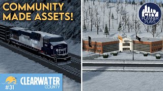 CommunityMade Assets Bring LIFE to the Build  Modded Cities Skylines Clearwater County 31 [upl. by Yvad]