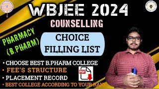 WBJEE 2024 Choice Filling  Best Choice List For wbjee2024 for BPharm admission wbjeecounselling [upl. by Elleined]