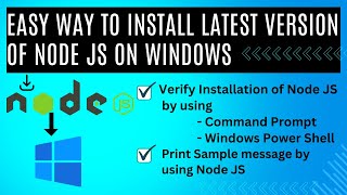 Easy way to Install Latest version of NodeJS LTS with NPM On Windows 1011  Complete Guide [upl. by Aynekat]