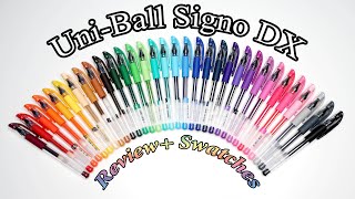 UniBall Signo DX Gel Pens  Review  Swatches [upl. by Miculek]