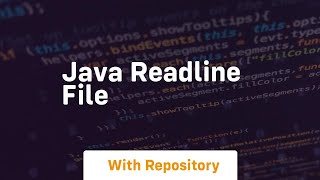 java readline file [upl. by Elrem]