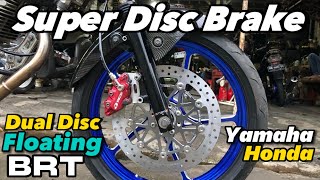 Pasang Super Disc Brake BRT 300mm Di Tiger Rovi‼️Cakram BRT PNP Velg Yamaha Honda Bolo‼️ cjdwgank [upl. by Nnaitsirhc]