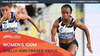 ShellyAnn FraserPryce breaks Polish allcomers record in Silesia  Continental Tour Gold [upl. by Nivar512]