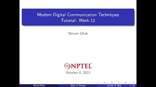 Week 11Solved ExampleCapacityBandlimited channelNPTELModern Digital Communication Techniques [upl. by Costanza584]