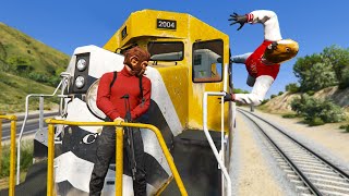 Surviving 1M Bounty On The Train In GTA 5 RP [upl. by Anivol]