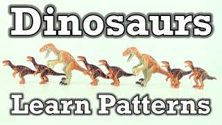 Learn Patterns with Dinosaur toys  Playmobil Dinos Learning math patterns for kids [upl. by Enirhtak333]