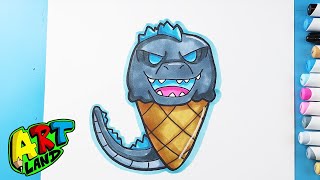 How to Draw Godzilla Ice Cream🍦🍧🍨 [upl. by Jephthah]