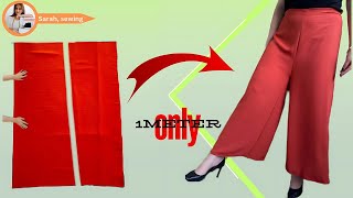 Very Easy how to Cutting and Trousers Stitching  Woman Pants Tutorial with Cutout Detail [upl. by Otis]