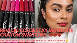 REVLON COLORSTAY Matte Lite Crayon Try On Swatches  Nadia Vega [upl. by Palmore]