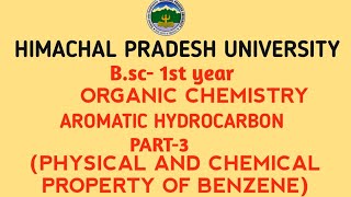 Aromatic Hydrocarbon part3 in Hindi Bsci1st year for Hpu  organic chemistry for Hpu [upl. by Ayortal]