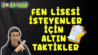 Fen Lisesi İsteyen Öğrenciler İçin Taktikler  2024 LGS [upl. by Noryd]