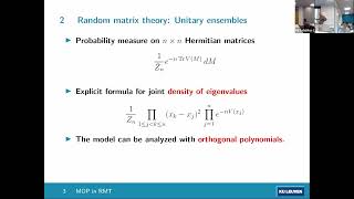 Prof Arno Kuijlaars  Multiple orthogonal polynomials in random matrix theory [upl. by Lear]