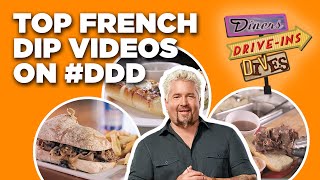 Top DDD French Dip Videos of All Time with Guy Fieri  Diners DriveIns and Dives  Food Network [upl. by Ibrek]