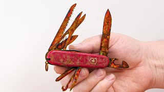 Rusty Swiss Army Knife Left To RotKnife Restoration [upl. by Kerr]