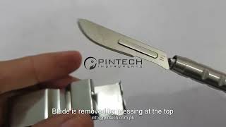 Scalpel Blade Remover  Tool for removing Surgical Blades from Scalpel Handles Safely  Pin Tech [upl. by Harmonia644]