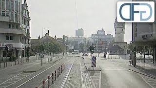 Führerstandsmitfahrt Linie 16 durch Frankfurt 1996 Straßenbahn von Offenbach bis Südbahnhof [upl. by Nosyerg]