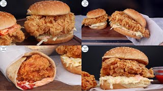 Perfect Fried Chicken Zinger Burger amp Shawarma Wrap Recipe at home with useful TipsBetter than KFC [upl. by Ahsilahs]