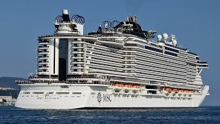 Departure of cruise ship MSC SEAVIEW La Spezia 23072024 MSC Cruises 4K [upl. by Ayote389]