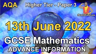 AQA Advance Information GCSE Maths  Higher  Paper 3  June 2022 [upl. by Yuma]