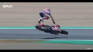 Marquez Save Marquez Crash SpanishGP [upl. by Eltsirc305]