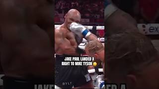 Jake Paul with the overhead right to Tyson via Netflix PaulTyson [upl. by Eahs]