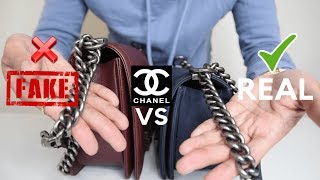 CHANEL SUPER FAKE VS REAL CHANEL BOY BAG A COMPARISON PART 2 [upl. by Notecnirp]